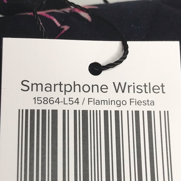 Vera Bradley Flamingo Fiesta Smartphone Wristlet Navy Pink - Picture 6 of 7